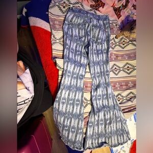 Aztec Pattern Super flare rock and roll jeans